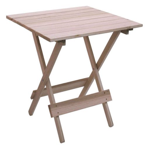 Mesa Dobrável 70x70 em Madeira Pinus Sem Pintura Marcenaria Maplan