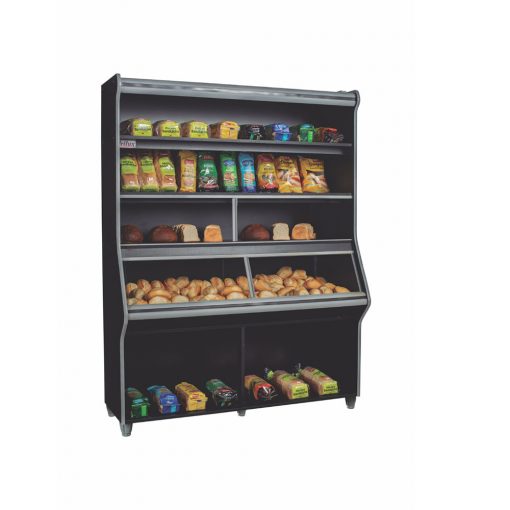 Vitrine Pães MDF Frilux Preta com LED VF-008-F 180cm