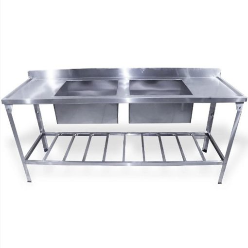 Pia Total Inox 430 Innal Gradeada 2 Cubas 50x40x25cm ML2C55X190-GI4 190x55cm